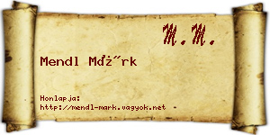 Mendl Márk névjegykártya